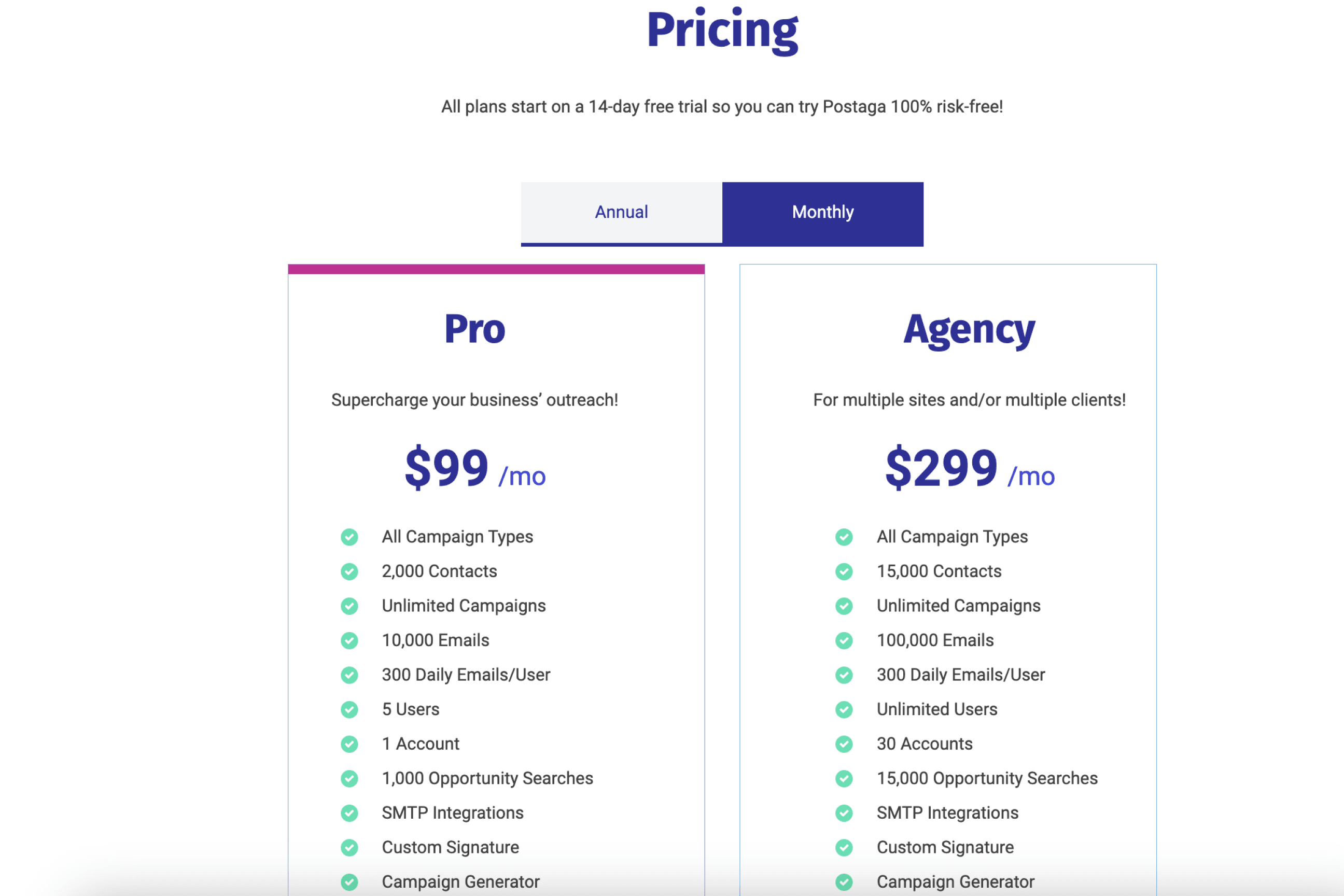 postaga-paid-plans-screenshot