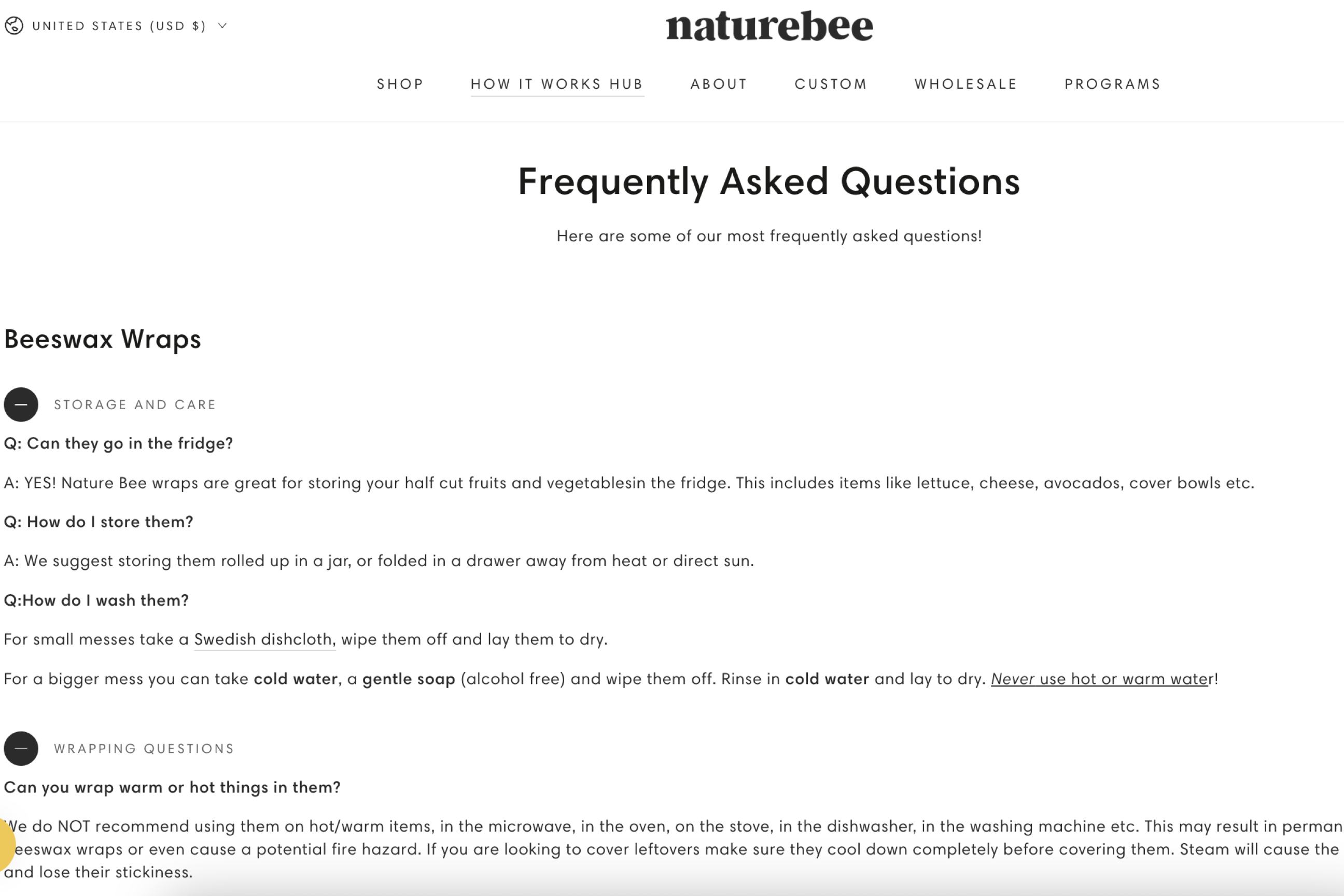 naturebee-faq-page