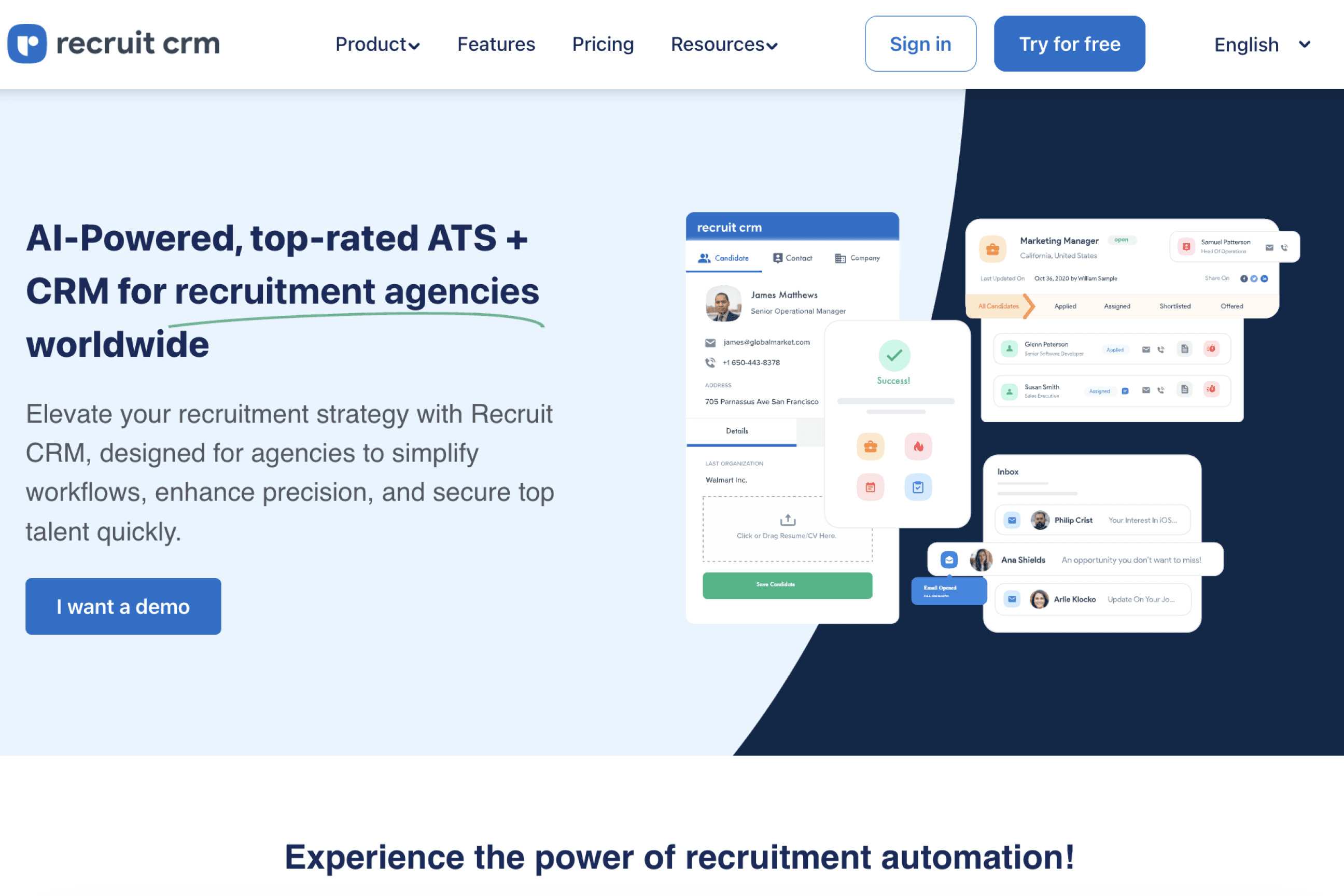 recruit-crm-homepage