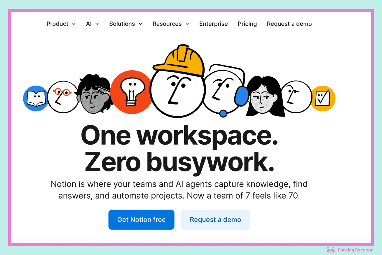 notion homepage screenshot