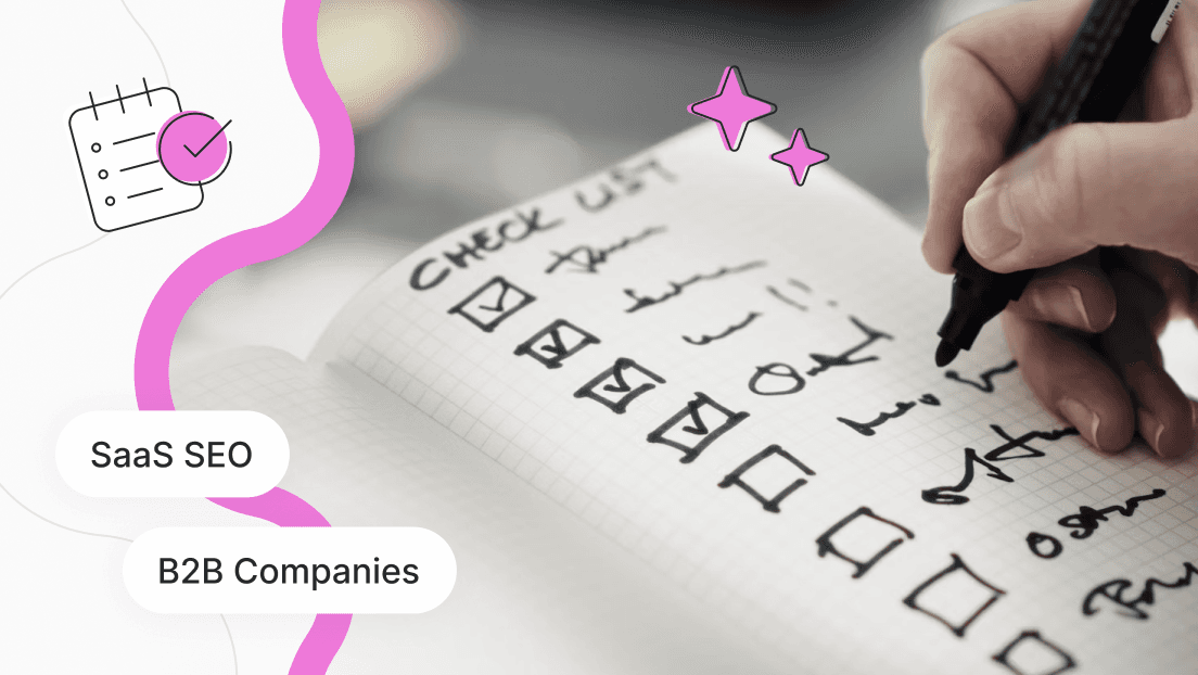 SaaS SEO Checklist article cover image with actual checklist